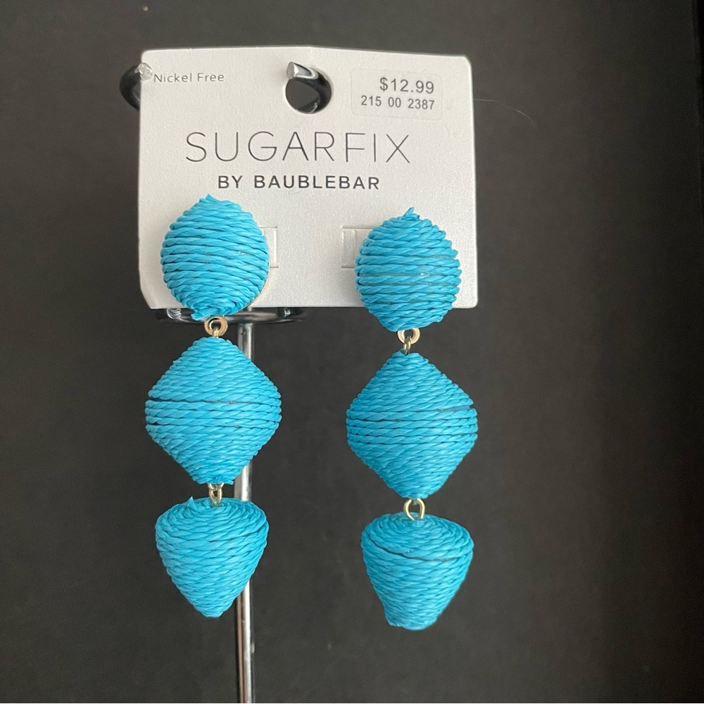 ✨3/$25 New BaubleBar Blue Woven Statement Earrings